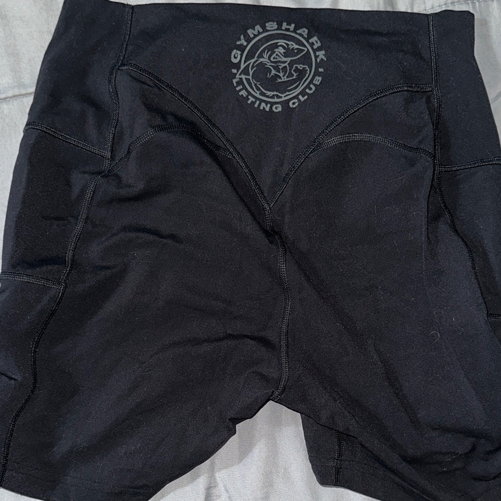 Gymshark Black High-Rise Workout Shorts with Logo